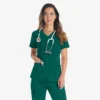 Blusa de trabajo con cuello en V Eds Essentials para mujer Blusa de trabajo con cuello en V Eds Essentials para mujer