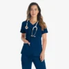 Blusa de trabajo con cuello en V Eds Essentials para mujer Blusa de trabajo con cuello en V Eds Essentials para mujer