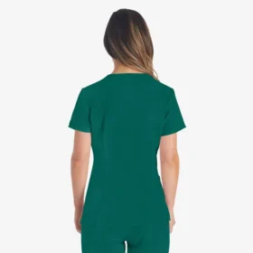 Blusa de trabajo con cuello en V Eds Essentials para mujer