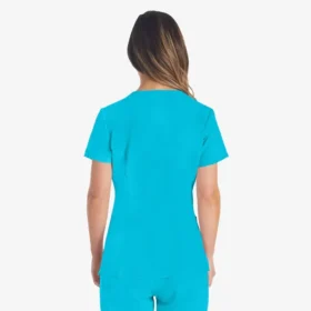 Blusa de trabajo con cuello en V Eds Essentials para mujer