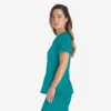 Blusa de trabajo con cuello en V Eds Essentials para mujer