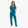 Blusa de trabajo con cuello en V Eds Essentials para mujer Blusa de trabajo con cuello en V Eds Essentials para mujer