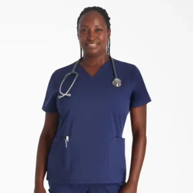 Blusa de trabajo con cuello en V Eds Nxt para mujer