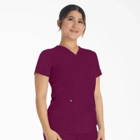 Blusa de trabajo con cuello en V Eds Nxt para mujer