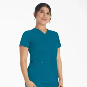 Blusa de trabajo con cuello en V Eds Nxt para mujer