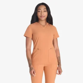 Blusa de trabajo con cuello en V Eds Nxt para mujer