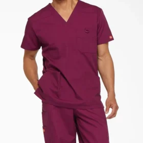 Blusa de trabajo con cuello en V Eds Signature para hombre