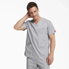 Blusa de trabajo con cuello en V Eds Signature para hombre