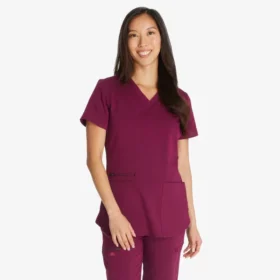 Blusa médica Balance con cuello en V para mujer