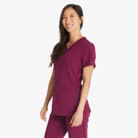 Blusa médica Balance con cuello en V para mujer