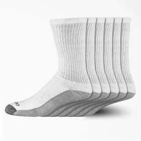 Calcetines de trabajo de caña media con control de humedad, talla 12-15, paquete de 6