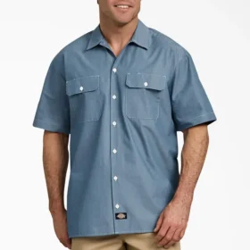 Camisa de cambray de pantalón corto y corte holgado
