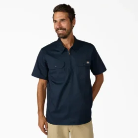 Camisa de trabajo con cremallera de 1/4