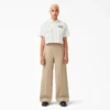 Camisa de trabajo corta con parches bordados para mujer Camisa de trabajo corta con parches bordados para mujer