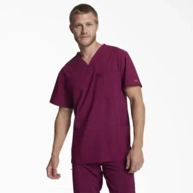 Camisa de trabajo de cuello en V Eds Essentials para hombre