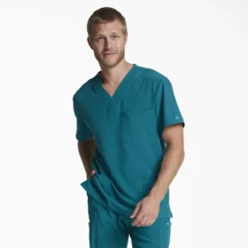 Camisa de trabajo de cuello en V para meter por dentro de los pantalones Eds Essentials para hombre