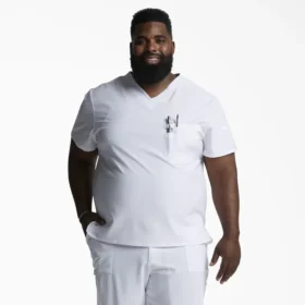 Camisa de trabajo de cuello en V para meter por dentro de los pantalones Eds Essentials para hombre