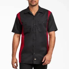 Camisa de trabajo de manga corta en dos tonos