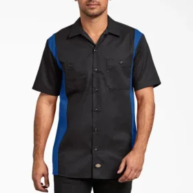 Camisa de trabajo de manga corta en dos tonos