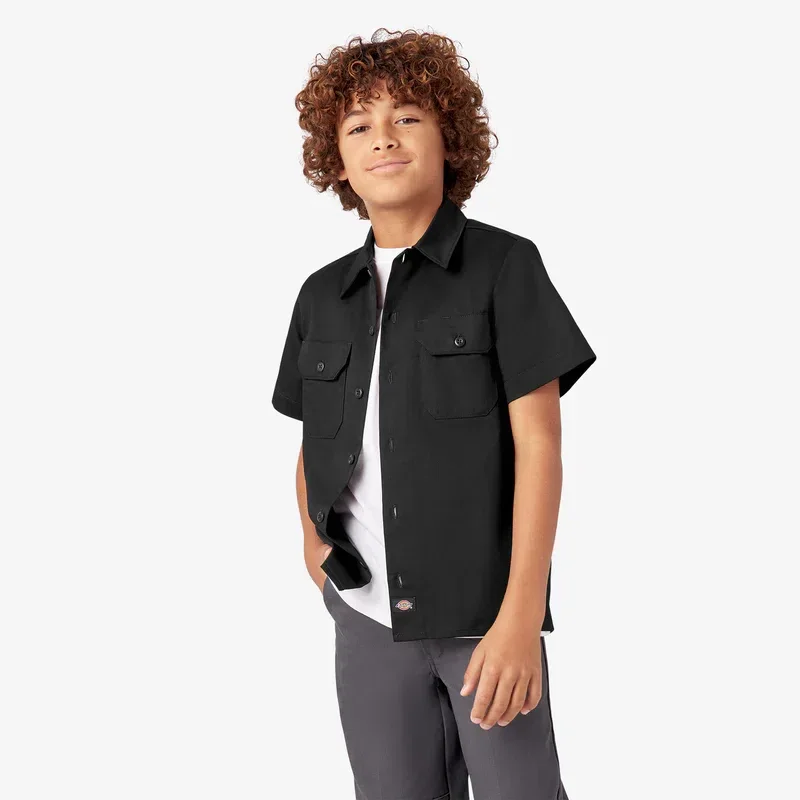 Camisa de trabajo de manga corta para niños Camisa de trabajo de manga corta para niños