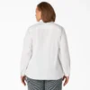 Camisa de trabajo de manga larga con lengüeta enrollable para mujer talla grande