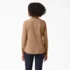Camisa de trabajo de manga larga con lengüetas enrollables para mujer Camisa de trabajo de manga larga con lengüetas enrollables para mujer