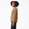 Camisa de trabajo de manga larga con lengüetas enrollables para mujer Camisa de trabajo de manga larga con lengüetas enrollables para mujer