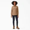 Camisa de trabajo de manga larga con lengüetas enrollables para mujer Camisa de trabajo de manga larga con lengüetas enrollables para mujer