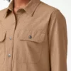 Camisa de trabajo de manga larga con lengüetas enrollables para mujer Camisa de trabajo de manga larga con lengüetas enrollables para mujer