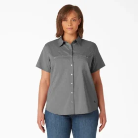 Camisa de trabajo de pantalón corto refrescante para mujer talla grande Camisa de trabajo de pantalón corto refrescante para mujer talla grande