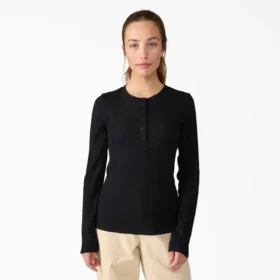 Camisa Henley de cuello redondo para mujer