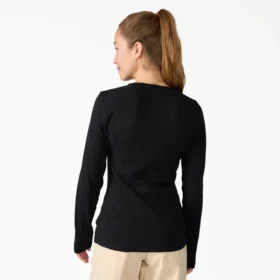 Camisa Henley de cuello redondo para mujer