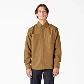 Camisa utilitaria de manga larga de lona de algodón