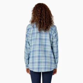 Camisas de franela a cuadros de manga larga para mujer