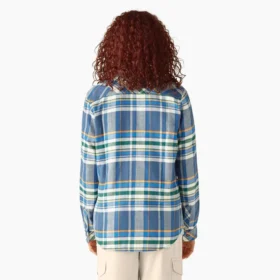 Camisas de franela a cuadros de manga larga para mujer