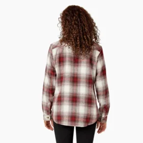 Camisas de franela a cuadros de manga larga para mujer
