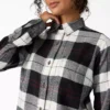 Camisas de franela a cuadros de manga larga para mujer