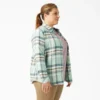 Camisas de franela a cuadros de manga larga para mujer talla grande