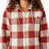 Camisas de franela con capucha para mujer Camisas de franela con capucha para mujer