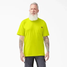 Camisas de manga corta con bolsillo de neón de tejido grueso