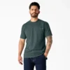 Camisas de manga corta con bolsillo de tejido de punto de peso pesado jaspeado
