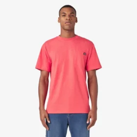Camisas de manga corta con bolsillo de tejido de punto de peso pesado jaspeado
