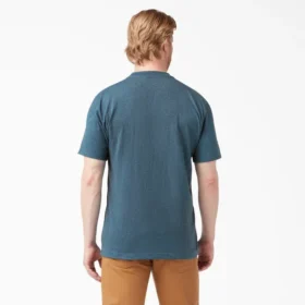 Camisas de manga corta con bolsillo de tejido de punto de peso pesado jaspeado