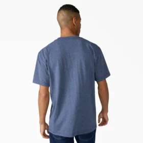 Camisas de manga corta con bolsillo de tejido de punto de peso pesado jaspeado