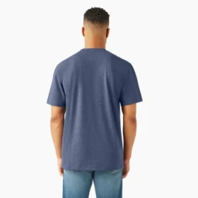 Camisas de manga corta con bolsillo de tejido de punto de peso pesado jaspeado