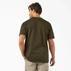 Camisas de manga corta con bolsillo de tejido de punto de peso pesado jaspeado