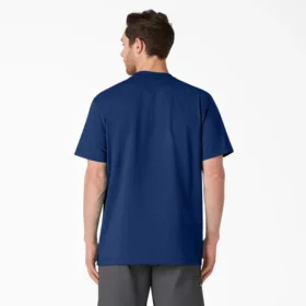 Camisas de manga corta con bolsillo de tejido de punto de peso pesado jaspeado
