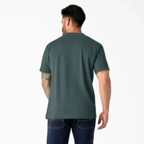 Camisas de manga corta con bolsillo de tejido de punto de peso pesado jaspeado