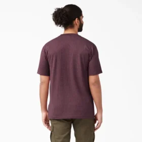 Camisas de manga corta con bolsillo de tejido de punto de peso pesado jaspeado