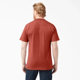 Camisas de manga corta con bolsillo de tejido de punto de peso pesado jaspeado